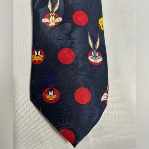Vintage Looney Tunes Mania Neck Tie Cartoon Print